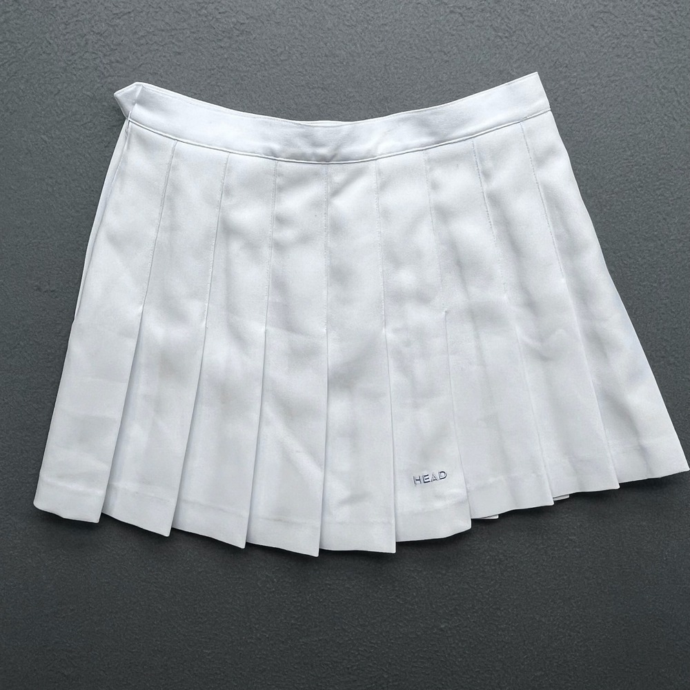 VTG Head Sports Wear White Pleated Tennis Skirt Womens Size 8 Y2K Athletic Mini - Picture 2 of 8